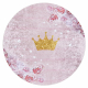 JUNIOR 51549.802 krog pralna preproga krona za otroke protizdrsna - roza