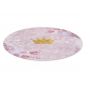 Alfombra lavable JUNIOR 51549.802 circulo corona para niños antideslizante - rosado