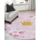 JUNIOR 51549.802 circle washing carpet Crown for children anti-slip - pink