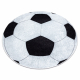 JUNIOR 51553.802 cirkel tapijt wasbaar voetbal voor kinderen antislip - zwart / wit