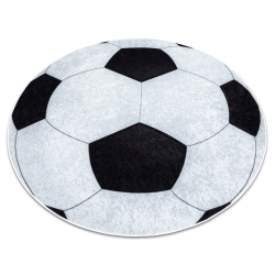 JUNIOR 51553.802 krog pralna preproga Nogometna žoga za otroke proti zdrsu - črn / belo