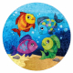 JUNIOR 51594.801 πλύσιμο, χαλιού, ψάρια, ωκεανός για παιδιά αντιολισθητικό - μπλε
