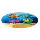 Tapis lavable JUNIOR 51594.801 cercle poissons, océan pour les enfants antidérapant - bleu