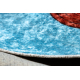JUNIOR 51594.801 cirkel tapijt wasbaar dieren vissen, oceaan voor kinderen antislip - blauw