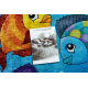 JUNIOR 51594.801 cirkel tapijt wasbaar dieren vissen, oceaan voor kinderen antislip - blauw