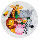 JUNIOR 51595.801 circle washing carpet Animals, Africa for children anti-slip - grey