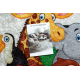 JUNIOR 51595.801 pyöreä matto eläimet, Afrikka lapsille liukumaton - harmaa