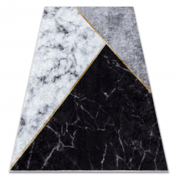 MIRO 51330.804 pralna preproga Marmor, geometrična protizdrsna - siva