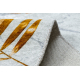 MIRO 51518.806 mosható szőnyeg Levelek, keret csúszásgátló - szürke / arany