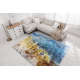 MIRO 51709.803 tapijt wasbaar Abstractie antislip - blauw / goud
