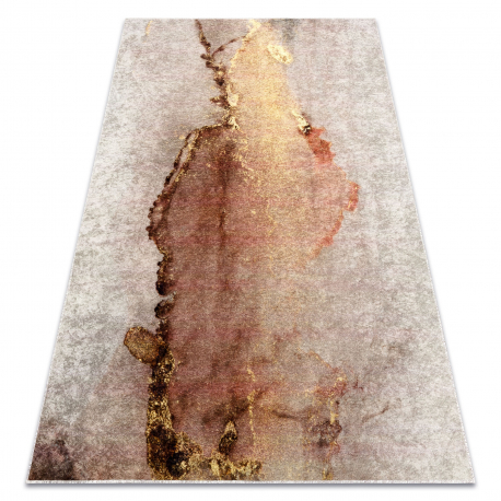 MIRO 52101.801 Waschteppich Abstraktion Anti-Rutsch - beige / gold