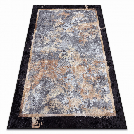 MIRO 51328.804 tapijt wasbaar Abstractie antislip - grijs / goud