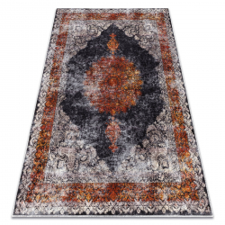 Tappeto lavabile MIRO 51186.808 Rosone, telaio antiscivolo - blu scuro / rame 