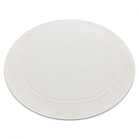 Sisal tapijt TIMO 5979 cirkel buitenshuis kader wit 
