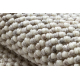 Carpet NANO EO78B Melange, loop, flat woven white / grey