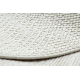 Килим NANO FH92A Однотонний колір, петля, гладке плетіння білий