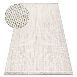 Teppe NANO EO78A Melange, Løkke, flatvevd hvit / beige