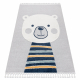 Tappeto YOYO GD50 grigio / bianco - Orsacchiotto per bambini, strutturali, sensoriali Frange 