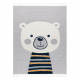 Tappeto YOYO GD50 grigio / bianco - Orsacchiotto per bambini, strutturali, sensoriali Frange 