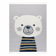 Teppich YOYO GD50 grau / weiß - Teddybär für Kinder, strukturell, sensorische Fransen
