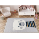 Carpet YOYO GD50 grey / white - Teddy bear for children, structural, sensory Fringes