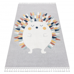 Tappeto YOYO GD73 grigio / bianco - Riccio per bambini, strutturali, sensoriali Frange 