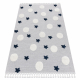 Tappeto YOYO GD75 grigio / bianco - Stelle, cerchi per bambini, strutturali, sensoriali Frange 