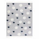 Carpet YOYO GD75 grey / white - Stars, circles for children, structural, sensory Fringes