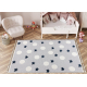 Tappeto YOYO GD75 grigio / bianco - Stelle, cerchi per bambini, strutturali, sensoriali Frange 