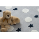 Teppich YOYO GD75 grau / weiß - Sterne, Kreise für Kinder, strukturell, sensorische Fransen