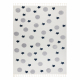 Tappeto YOYO GD75 bianco / grigio - Stelle, cerchi per bambini, strutturali, sensoriali Frange 
