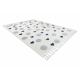 Tappeto YOYO GD75 bianco / grigio - Stelle, cerchi per bambini, strutturali, sensoriali Frange 