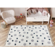 Tappeto YOYO GD75 bianco / grigio - Stelle, cerchi per bambini, strutturali, sensoriali Frange 