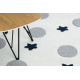 Tappeto YOYO GD75 bianco / grigio - Stelle, cerchi per bambini, strutturali, sensoriali Frange 