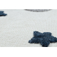 Carpet YOYO GD75 white / grey - Stars, circles for children, structural, sensory Fringes