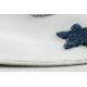 Tappeto YOYO GD75 bianco / grigio - Stelle, cerchi per bambini, strutturali, sensoriali Frange 
