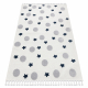 Tappeto YOYO GD75 bianco / grigio - Stelle, cerchi per bambini, strutturali, sensoriali Frange 