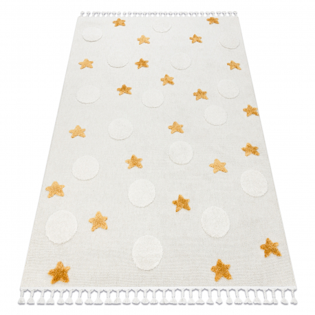 Tappeto YOYO GD75 bianco / arancio - Stelle, cerchi per bambini, strutturali, sensoriali Frange 