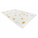 Μοκέτα YOYO GD75 λευκό / πορτοκαλί - Αστέρια, κύκλοι για παιδιά, δομικά, αισθητηριακά, κρόσσια 
