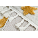 Tapis YOYO GD75 blanc / orange - étoiles, cercles en peluche pour enfants, structurelles et sensorielles Franges