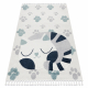 Teppe YOYO GD59 hvit / grå - Katt for barn, strukturelle, sensoriske, frynser