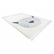 Tappeto YOYO GD80 bianco / grigio - Tigre per bambini, strutturali, sensoriali Frange 