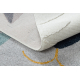 Tappeto YOYO GD80 bianco / grigio - Tigre per bambini, strutturali, sensoriali Frange 