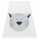 Carpet YOYO GD80 white / grey - Tiger for children, structural, sensory Fringes