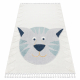 Tappeto YOYO GD80 bianco / grigio - Tigre per bambini, strutturali, sensoriali Frange 
