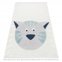 Tappeto YOYO GD80 bianco / grigio - Tigre per bambini, strutturali, sensoriali Frange 
