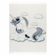 Tappeto YOYO GD49 bianco / grigio - Unicorno per bambini, strutturali, sensoriali Frange 