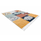 Tappeto YOYO GD52 grigio / giallo - Stelle, nuvole, patchwork per bambini, strutturali, sensoriali Frange 