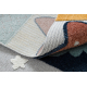 Teppich YOYO GD52 grau / gelb - Sterne, Wolken, Patchwork für Kinder, strukturell, sensorische Fransen