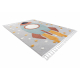 Tappeto YOYO GD55 grigio / blu - Stelle, razzo per bambini, strutturali, sensoriali Frange 